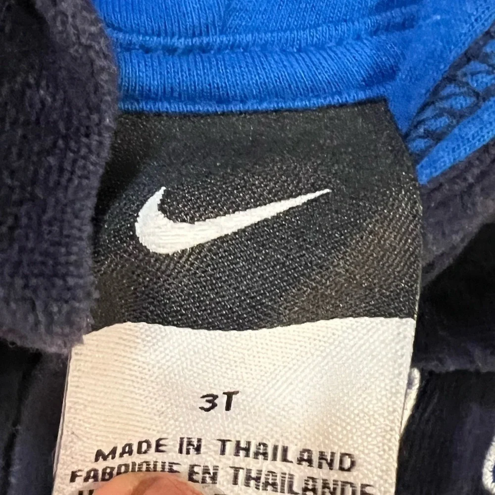 Nike Boys Velour Full Zip Hoodie Navy Blue Size 3T